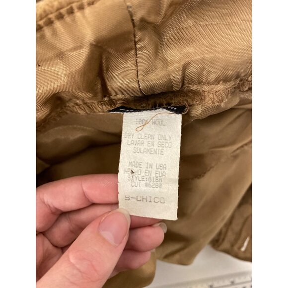 Sans Souci Womens Wool Pants S Made In USA Camel Brown - Picture 9 of 9